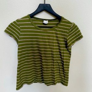 Full tilt green striped tee